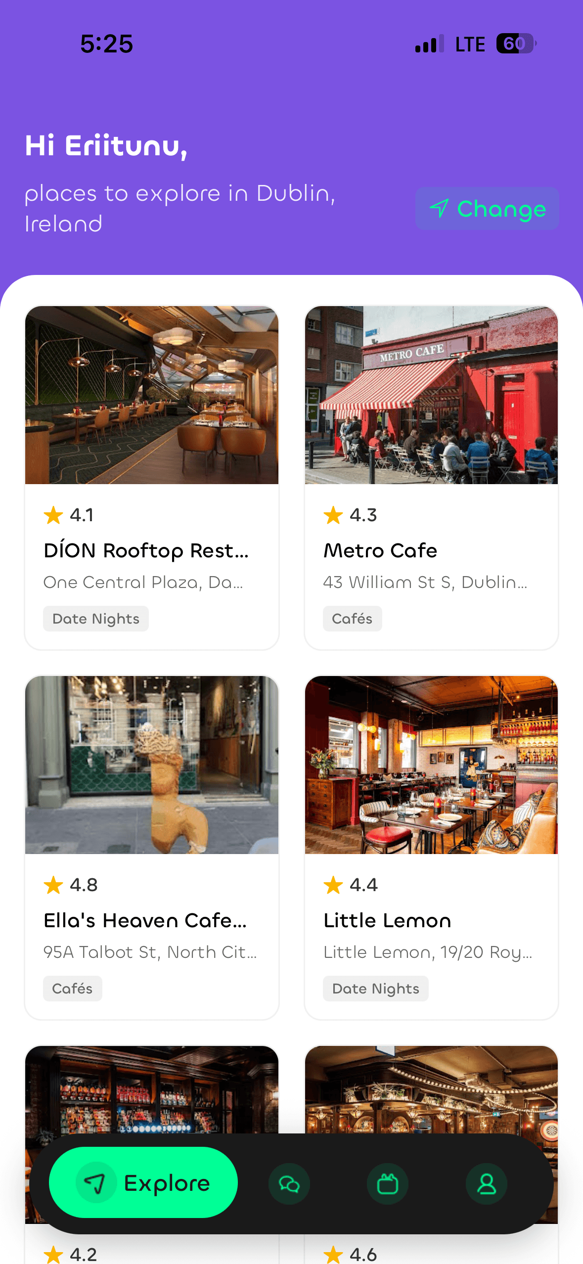 Circles recommendations screen