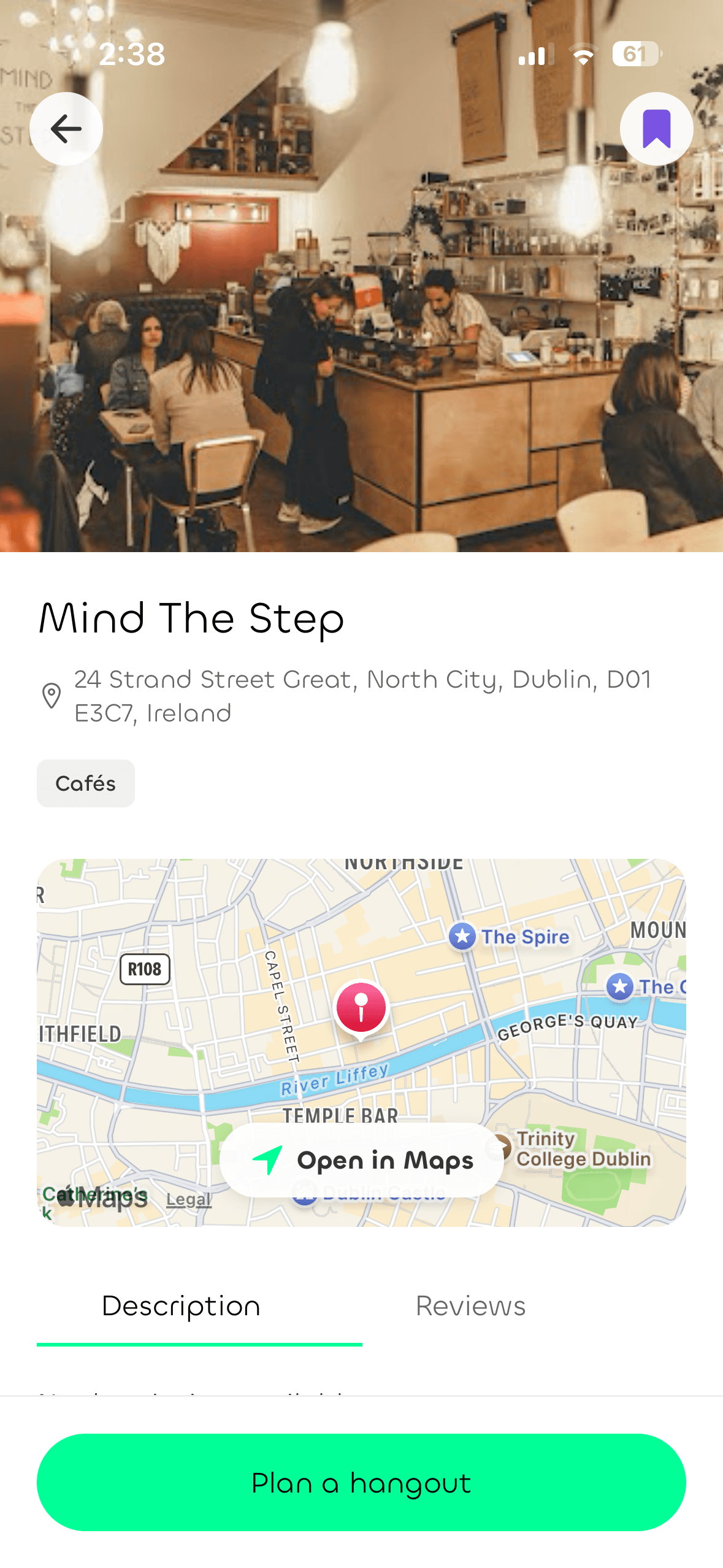 Recommendation details screen